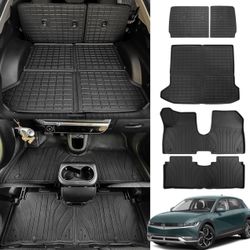 Floor Mats Compatible with 2022-2025 Hyundai Ioniq 5 Trunk Mat Cargo Liner All Weather Back Seat Cover Protector 2024 Ioniq5 Accessories