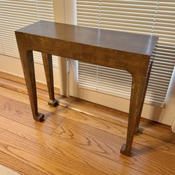Narrow Wood Console Table Gold