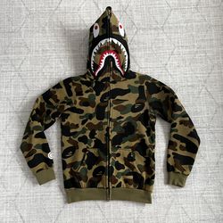 A Bathing Ape BAPE OG Men’s 1st Camo Green Shark Zip Up Hoodie Jacket LARGE