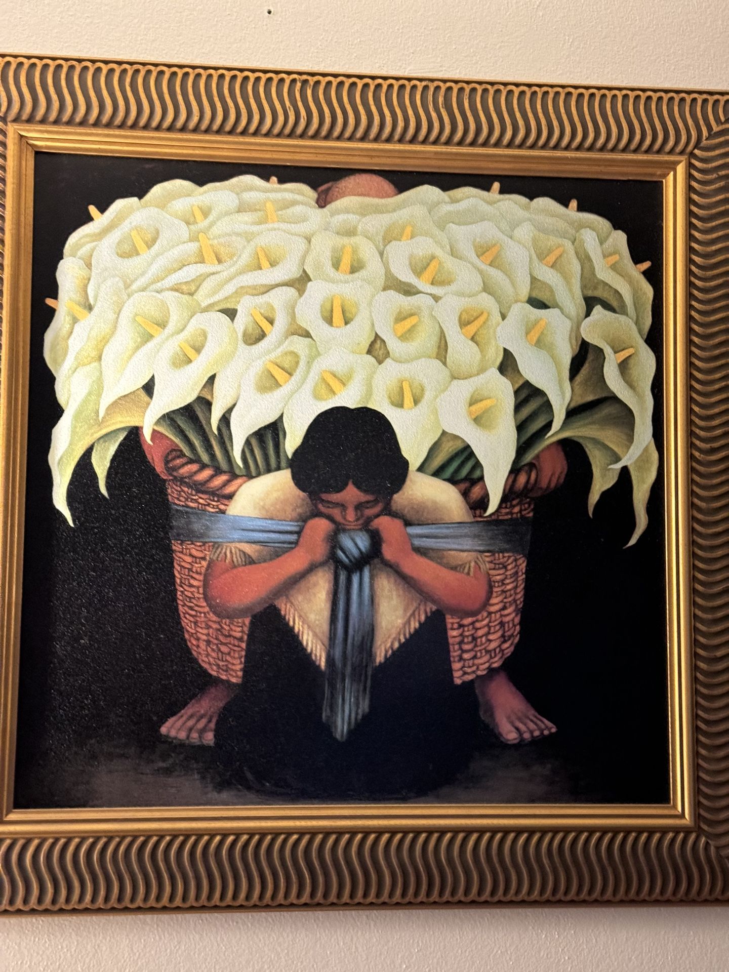 Diego Rivera ‘The Flower Vendor’ With Frame