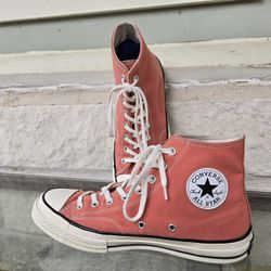 Converse Rubarb Red Canvas Chuck Taylor 70's HiTop Unisex Sneaker Shoes - Men's 9.5 Women's 11.5
