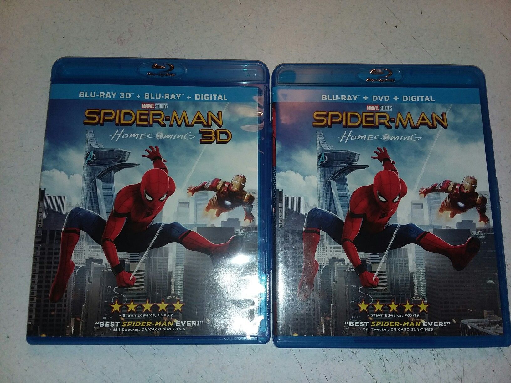 Spiderman homecoming blu ray dvd and 3D