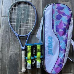 Prince Tennis Racket/bag and 6 Tennis Balls 