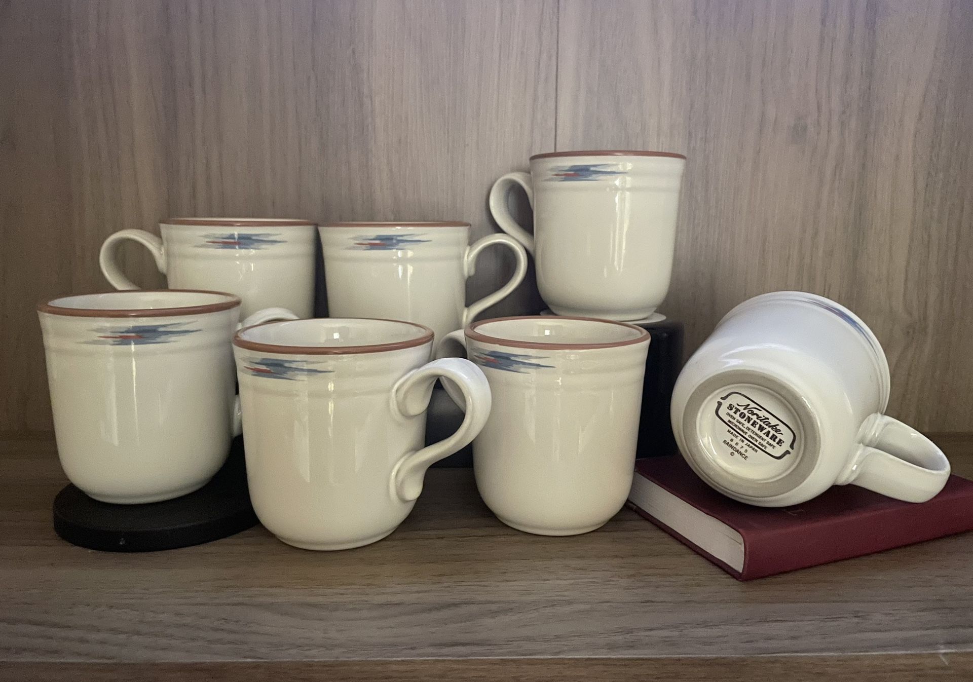 Noritake Stoneware RainDance Mugs Set Of 7