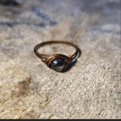Handmade Copper + Hematite Ring