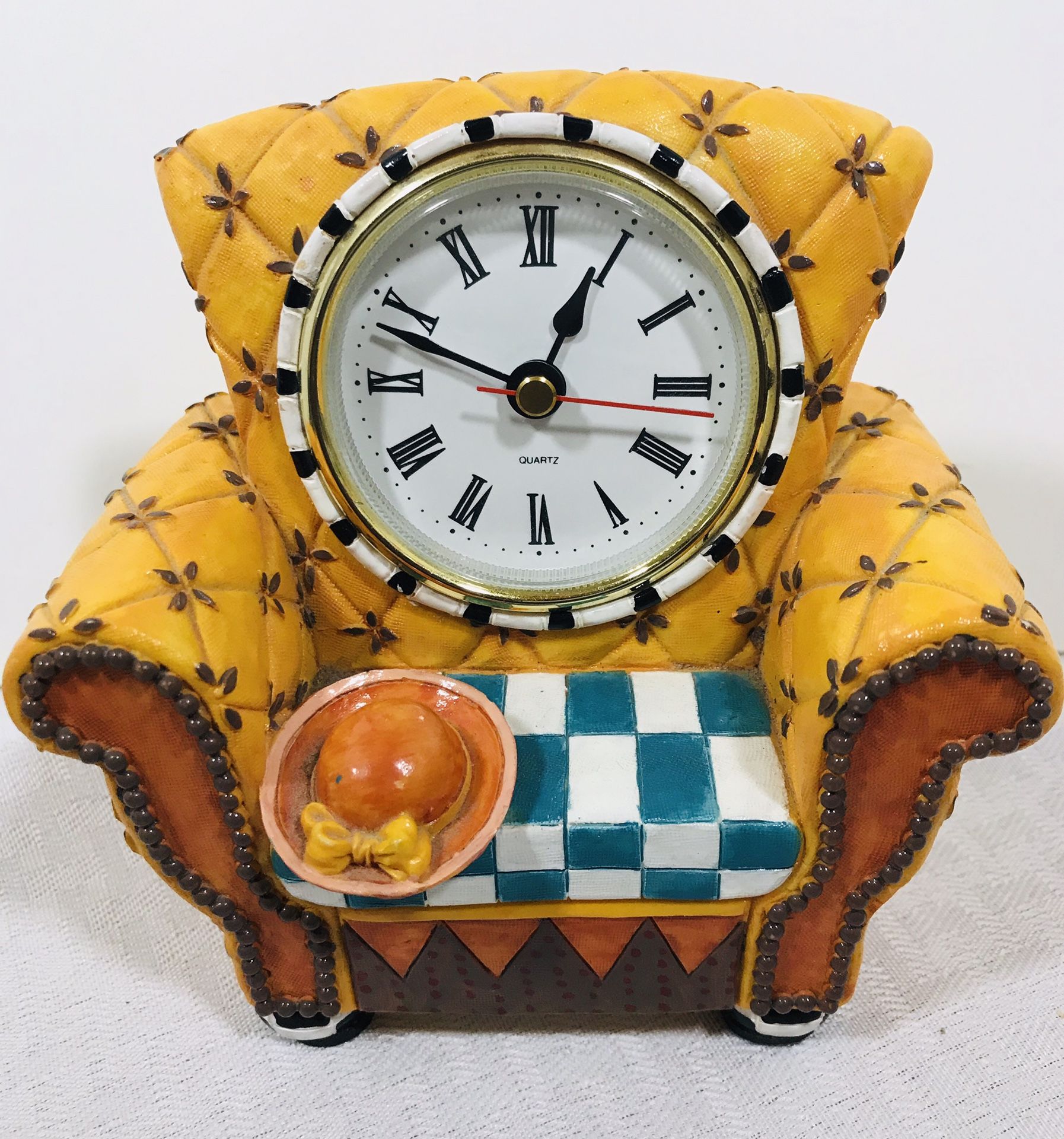 Milson & Louis Hand-Painted Overstuffed Chair Clock