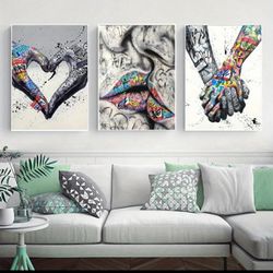3pcs Abstract Canvas Painting for Living Room and Bedroom Decoration