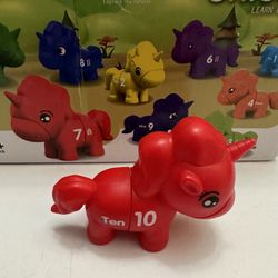 Matching Unicorn educational toys. These toys are designed to help toddlers with counting, color recognition, and fine motor skills. 