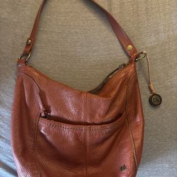 The Sak Genuine Leather Shoulder Bag- Burnt Orange
