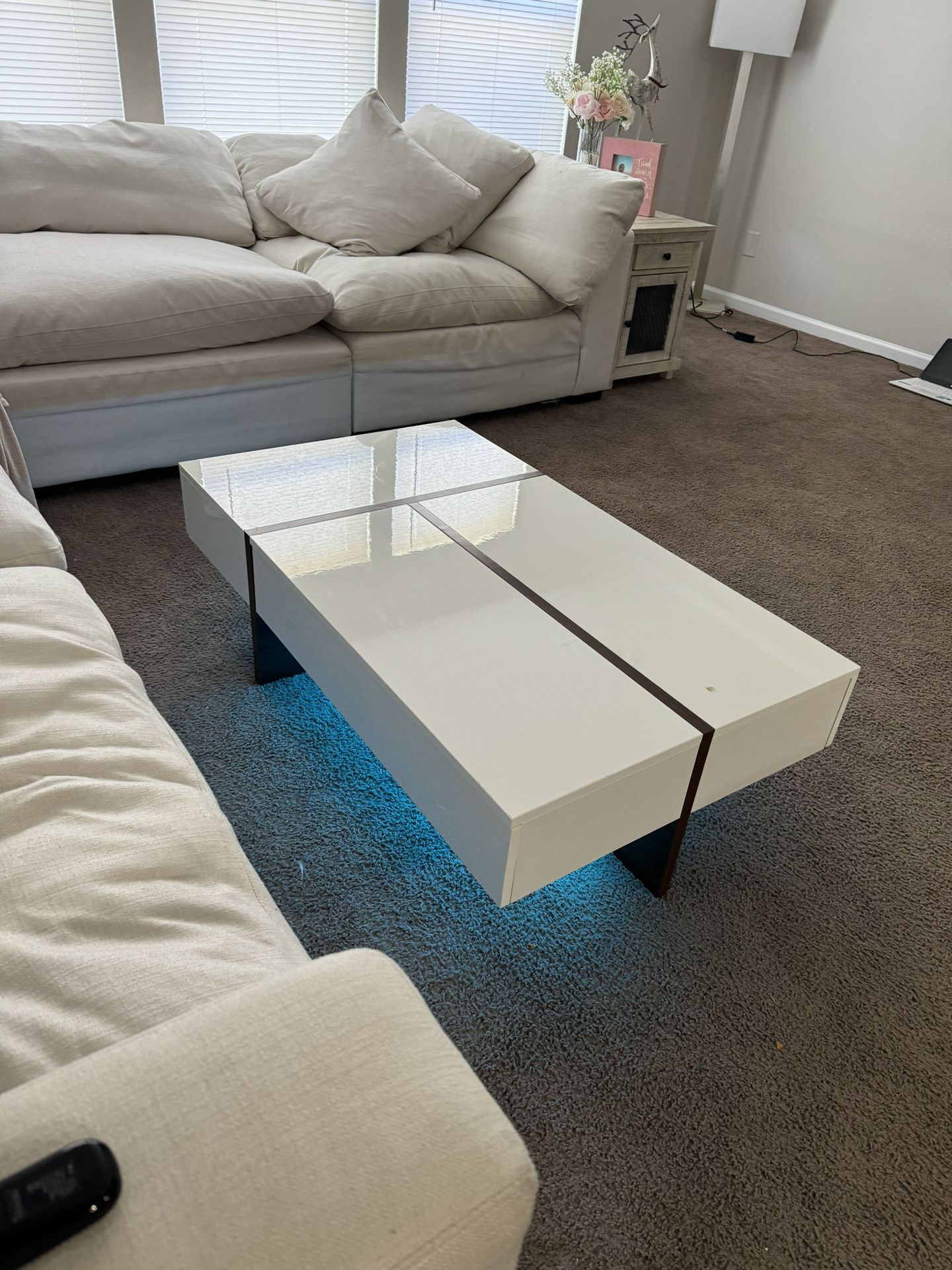 Coffee Table With Drawers And led Light