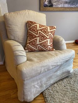 Restoration hardware linen rocker chair