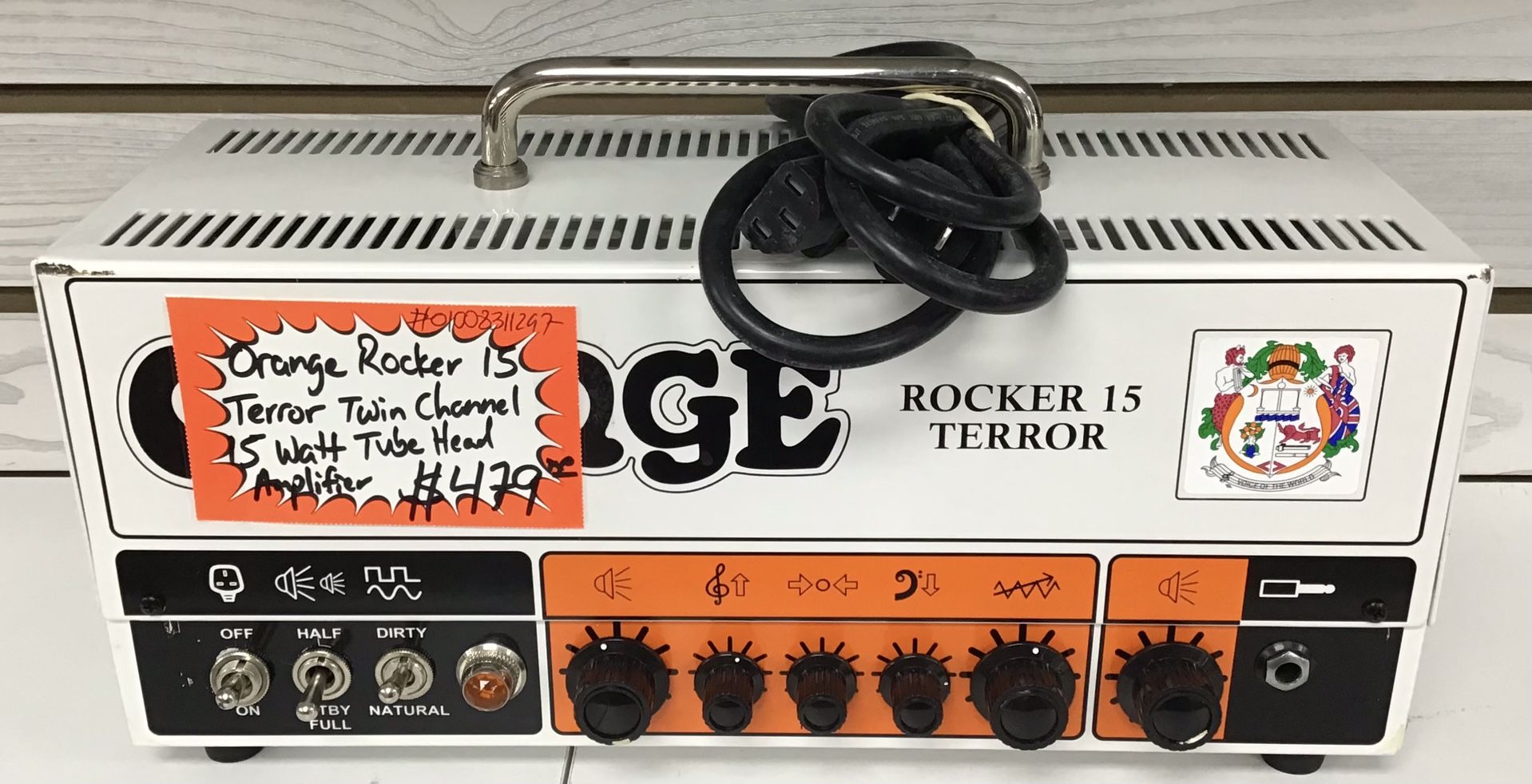 Orange Rocker Terror Twin Channel 15 Watt Tube Head Amplifier 