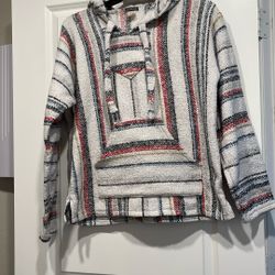 Size Med. Great Cond Nice Warm With Hoodie. Multi Color. 