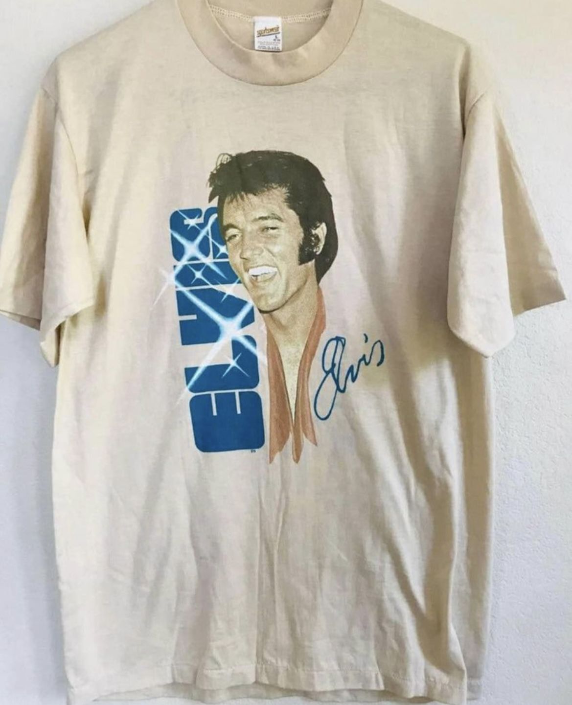 Elvis Presley T-Shirt Men's Sportswear Large 70s Print - Elvis for