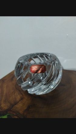 GORHAM LEAD CRYSTAL GLOBE VOTIVE CANDLE HOLDER - V80