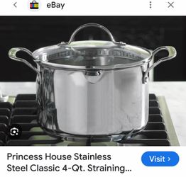Princess house olla de 4 qt acero inoxidable