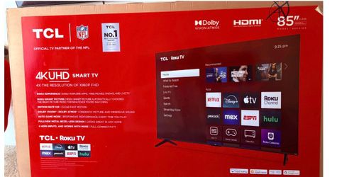 Brand new (still in box) 85” Roku smart TV
