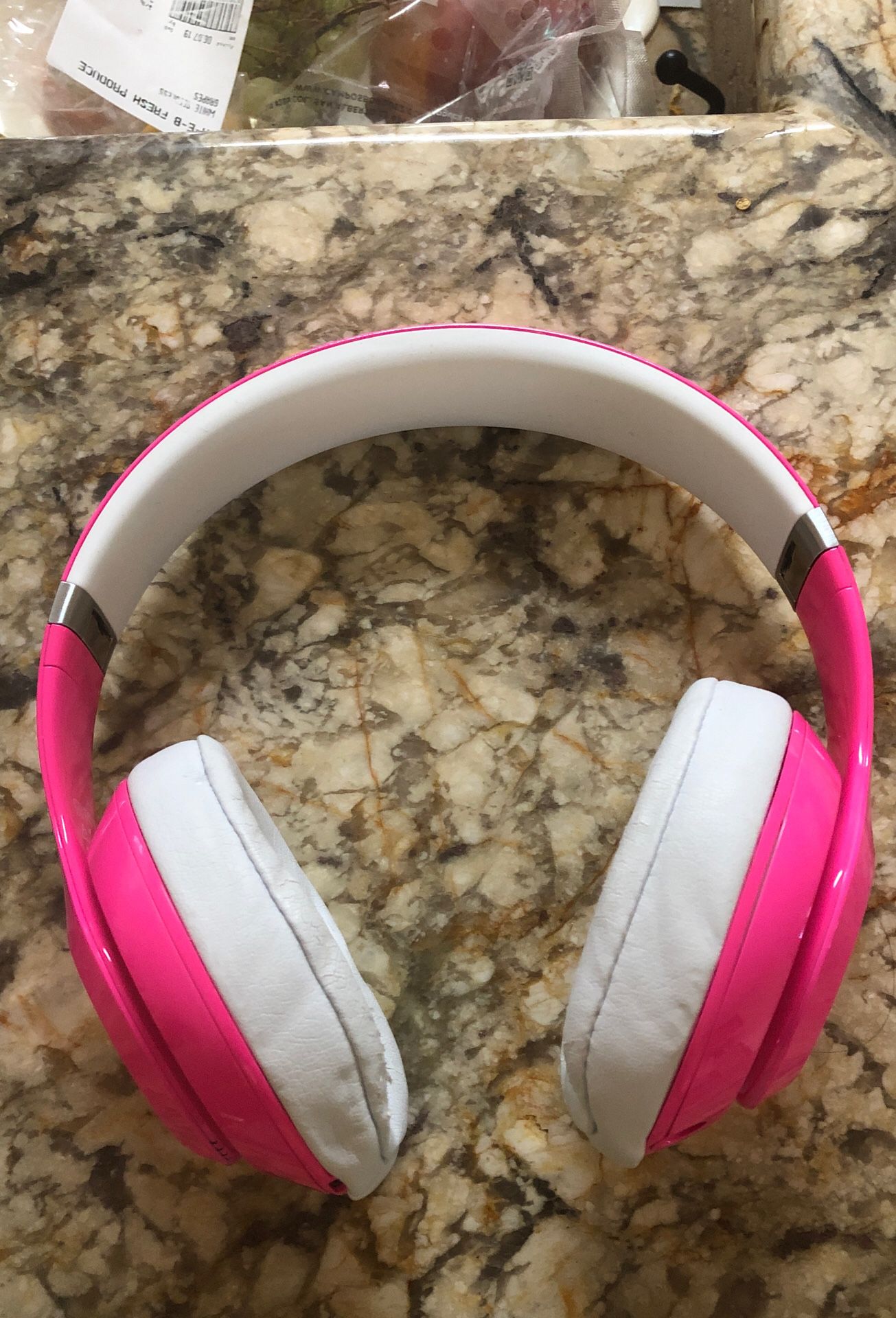 Hot pink studio beats headphones