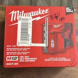OBO Milwaukee Brand New In Box M12 3/8” Crown Stapler