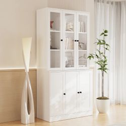 New White Cabinet w/ Glass Door