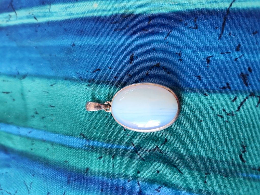 Milky White Moonstone Set in Silver - Handmade