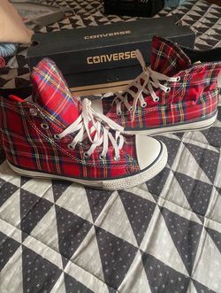 Plaid converse shoes