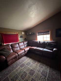 Leather sectional