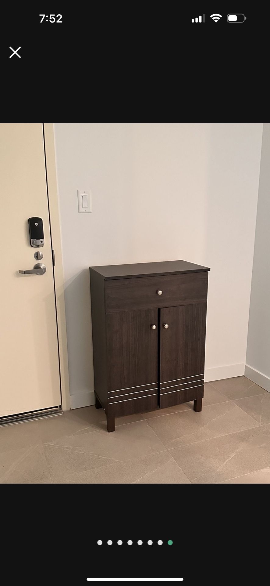 Wooden Shoe Cabinet With Doors And Drawer