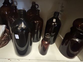 Vintage Amber Glass Bottles