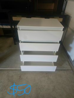 White 5-Drawer Dresser Chest