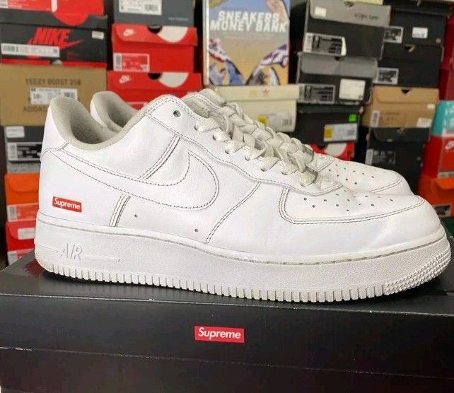 Nike Air Force One Supreme White Size 11us CU9225 100