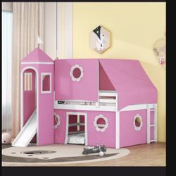 Toddler girls Bunk Bed With Slide Ready To Go 