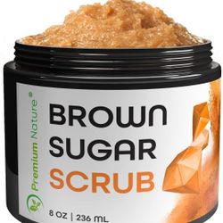 Premium Nature Brown Sugar Body Scrub, Skin Exfoliating Scrub For Bright and Moisture Skin, Body Scrub, Sugar Scrub For Body, 8 OZ
