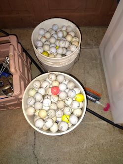 2 Full 5 Gallon Gulf Balls Plus ,Bag ,Drivers ,And Putter