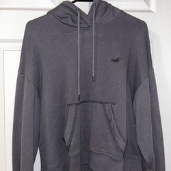 Grey Hollister Crop Hoodie