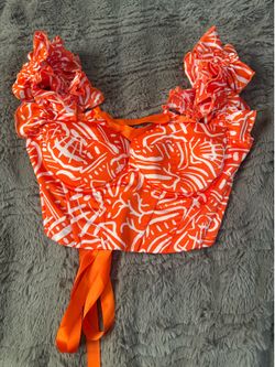 Small orange corset top