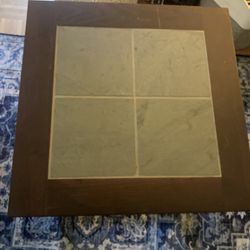End Tables, Wooden With Tile