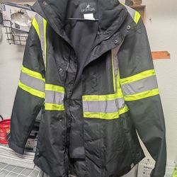 Aramark reflective safety jacket men's size small