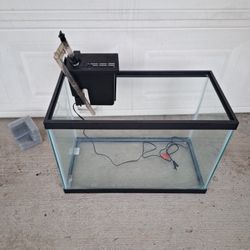 Open Glass Aquarium Tank With Oxygenation System Size 16in Deep ×24in Width ×12in