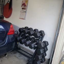 Rubber Coated Dumbells, Weights, Gym Equipment 