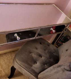 Weathered Grey and Mirrored Vanity