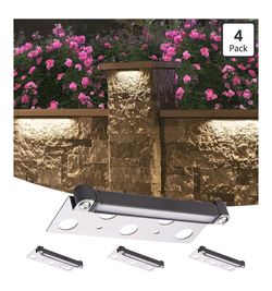JOMITOP 2W Retaing Wall Deck Step Light 7 Inch LED Hardscape Paver lamp, Warm White 2700K, 12V Low Voltage AC/DC, for Garden Pathway Outdoor IP65 Wate