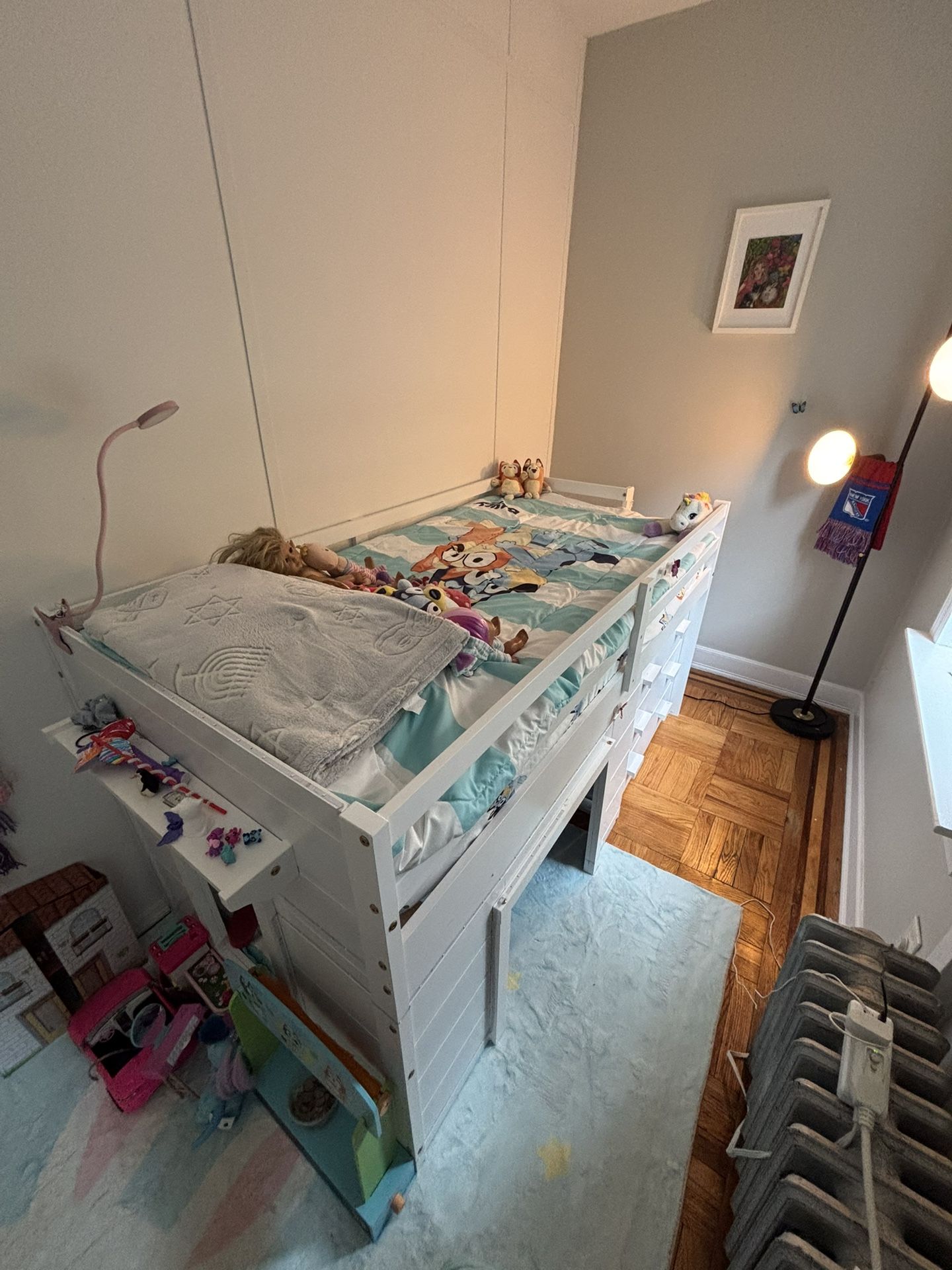 Loft Bed With 3 Drawer Storage and Play Space Beneath