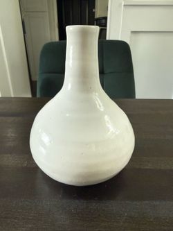 Hand thrown ceramic vase white