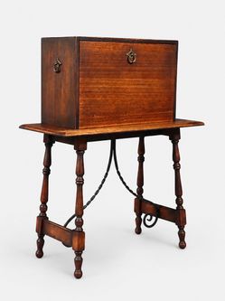Antique Spanish Colonial Revival Bargueño-Style Drop-Front Writing Desk, c.1920's - Delivery Available