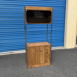 Mid Century Modern Walnut And Metal Shelf