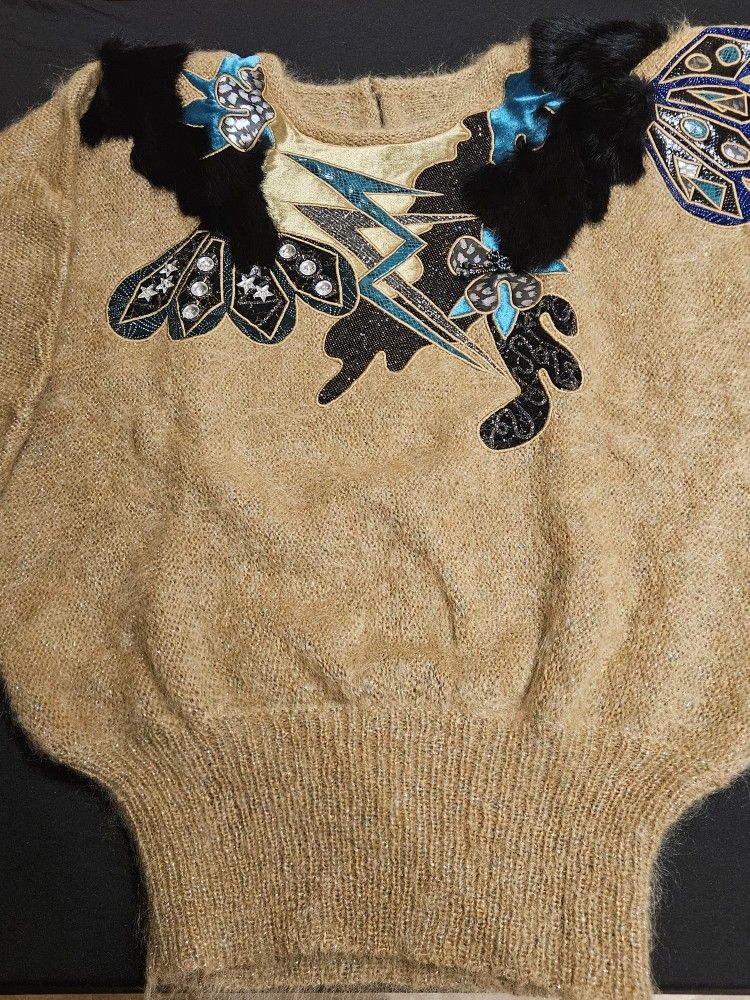 Women's Size Medium Highly Embellished Sweater