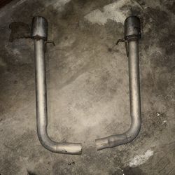 L-Shape Dual Exhaust Tips Muffler Delete Straight Pipe