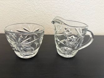 Vintage “Anchor Hocking” Starburst Creamer & Sugar Bowl
