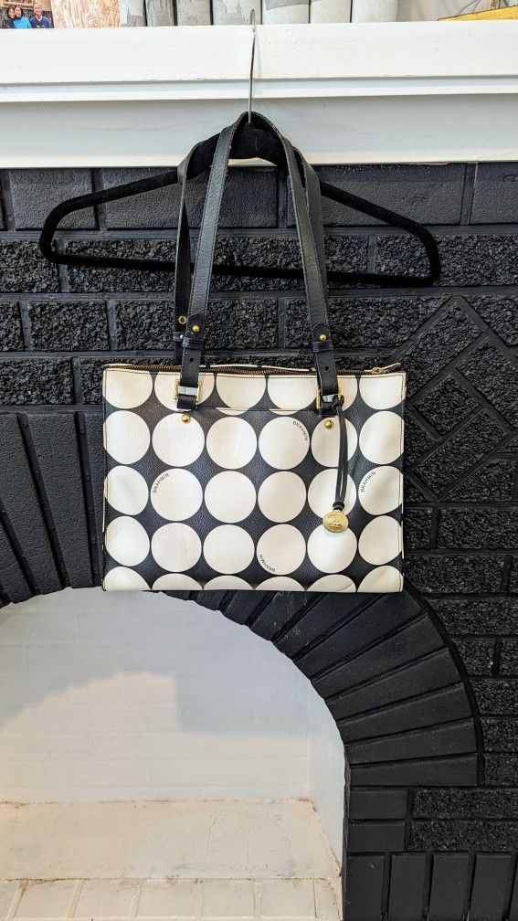 Brahmin Anywhere Tote Handbag Barcelona Polka Dot Leather $325 RARE